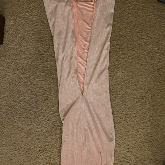 Michael Costello x REVOLVE Velvet Chevron Blush Pink CutOut Maxi Dress XXS - Picture 9 of 13